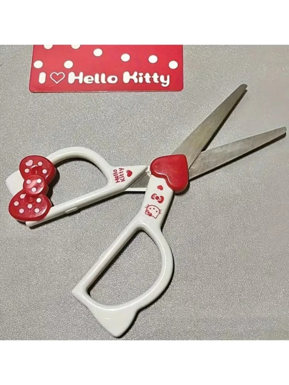 Hello Kitty Small Scissors Cute Heart Bow Handle Stainless Steel School Office